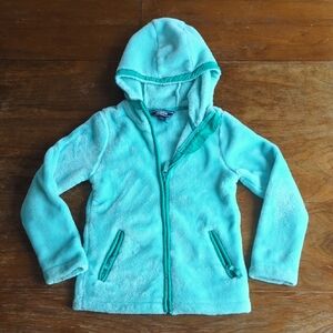 Lands' End Aqua Girls 'Softest Fleece' Hoodie, 6x/7